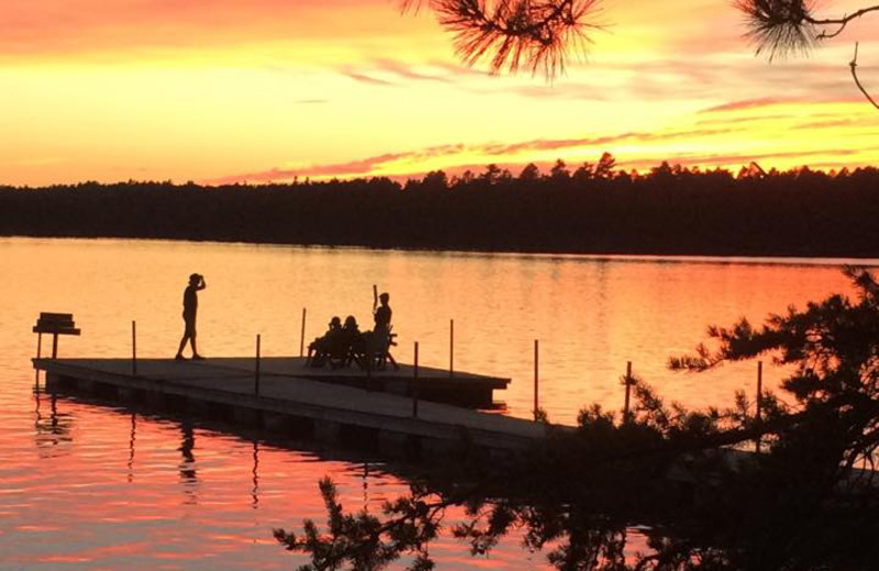 Sunset at Elbow Lake Lodge.