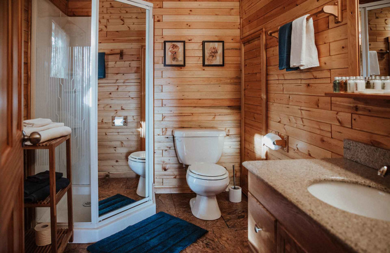 Guest bathroom at Big Creek Lodge.