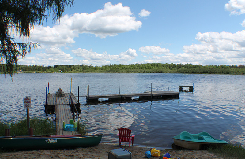 View of the lake at Pine Acres Resort and Campground.