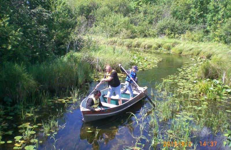 Row boat at Cedarwild Resort.