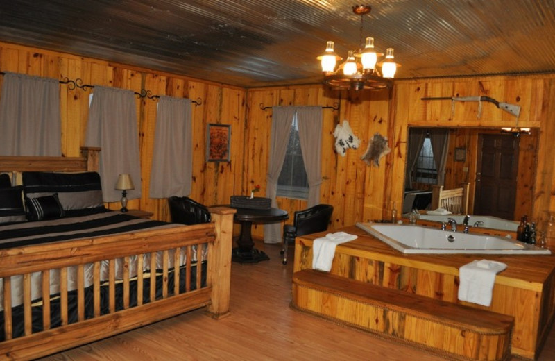 Saloon Suite interior at Diamonds Old West Cabins.