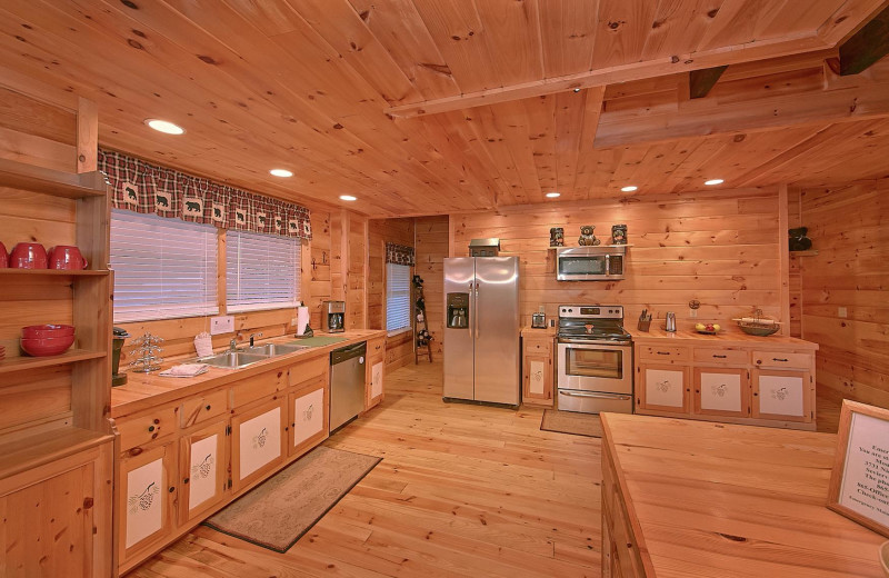 Rental kitchen at American Mountain Rentals.