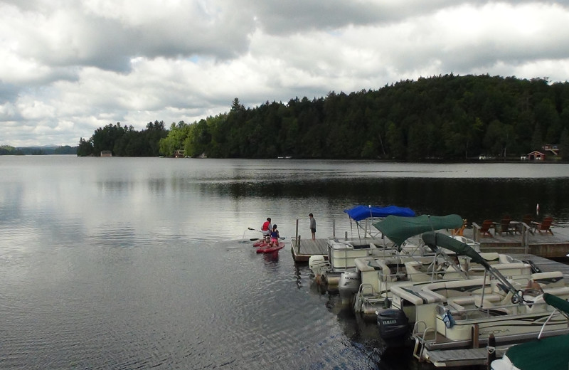 Boats on the lake at Ampersand Bay Resort & Boat Club.