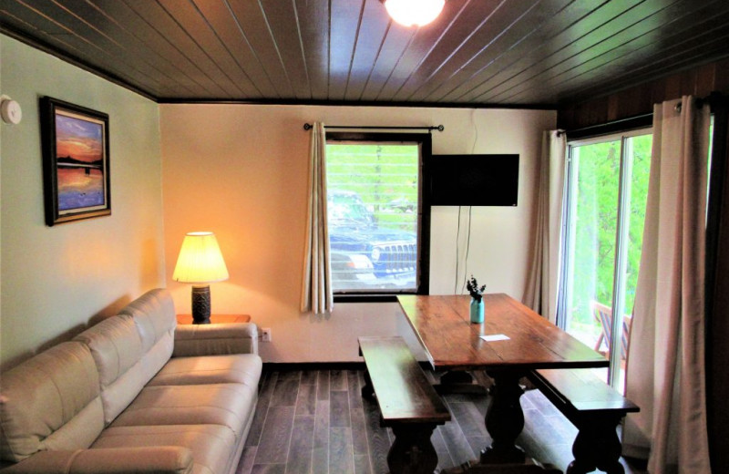 Condo living room at Lynnhurst Family Resort.