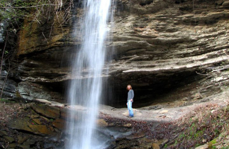 Waterfall at Mulberry Mountain Lodging & Events.