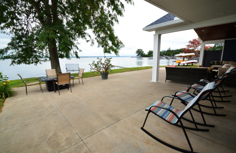 Patio at Waters Edge B&B Resort.