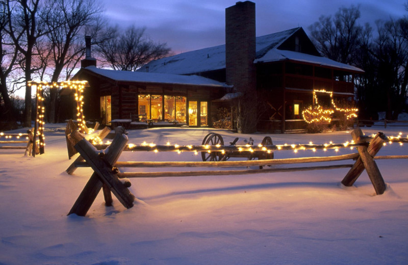 Winter cabin at Vee Bar Guest Ranch.