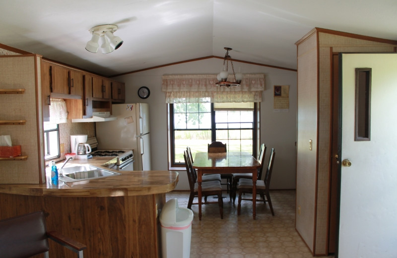 Cabin interior at South Turtle Lake Resort.