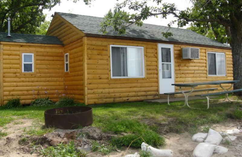 Cabin exterior at Wild Walleye Resort.