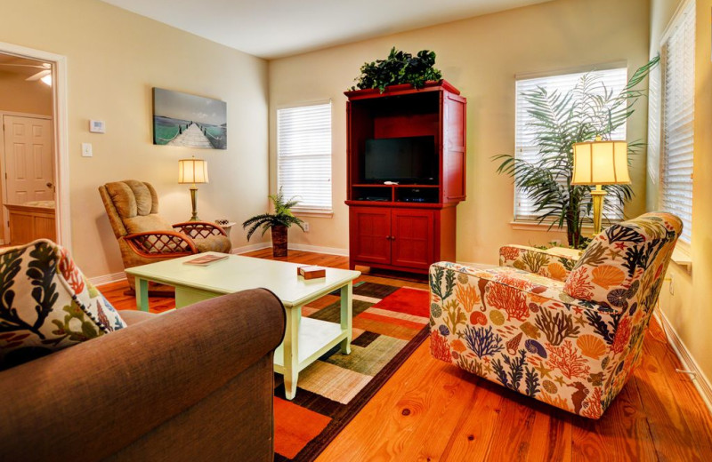 Rental living room at Luna Beach Properties.