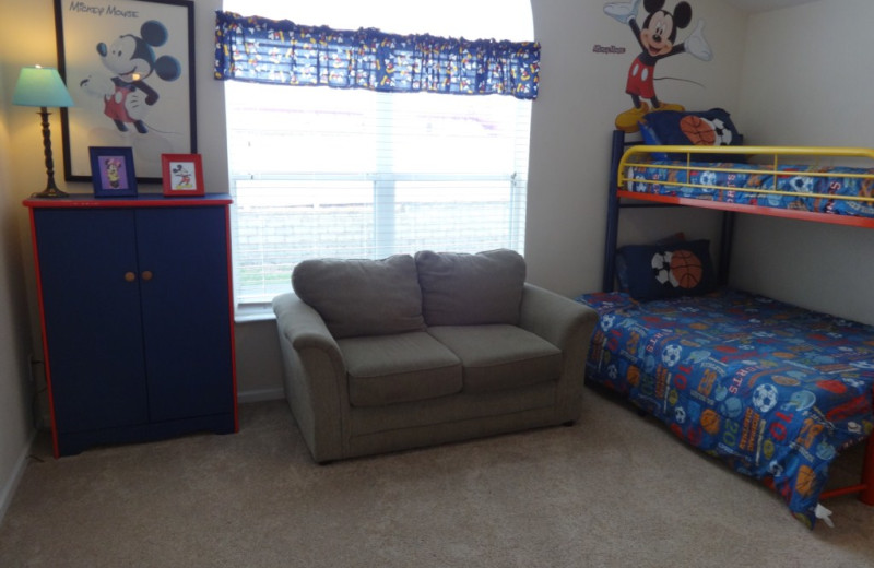 Rental bedroom at Orlando Sunshine Villas.