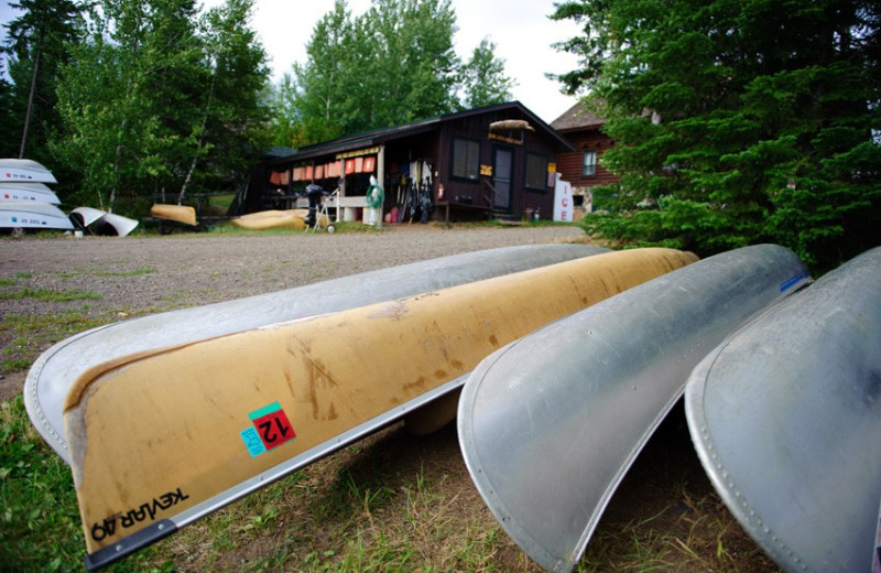 Canoes at Hungry Jack Lodge.