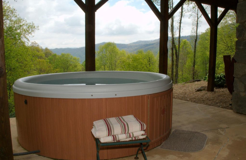 Rental hot tub at Premier Vacation Rentals.