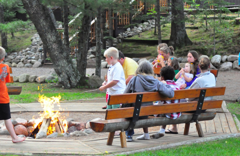 Fire pit at White Birch Village Resort.