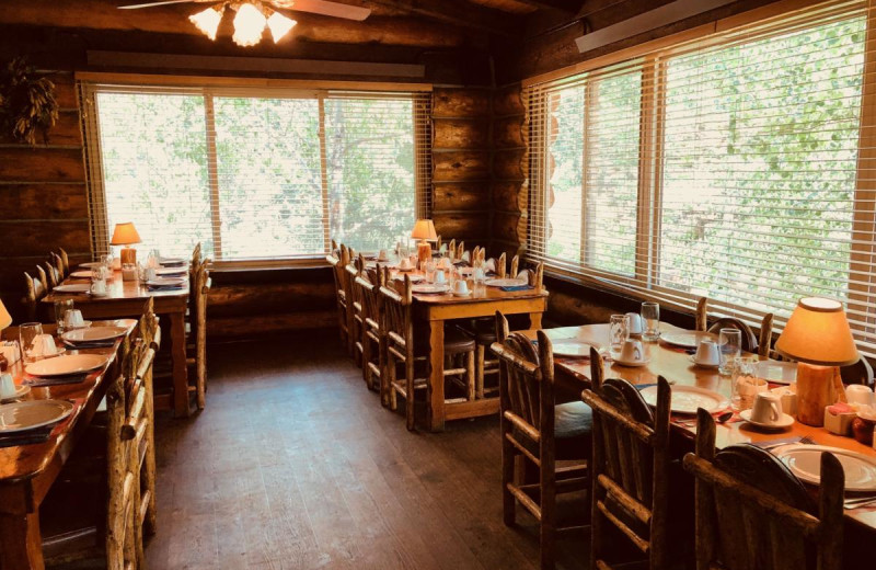 Dining room at Tumbling River Ranch.