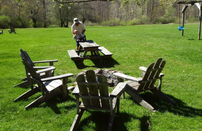 The fire pit at Cold Spring Lodge.