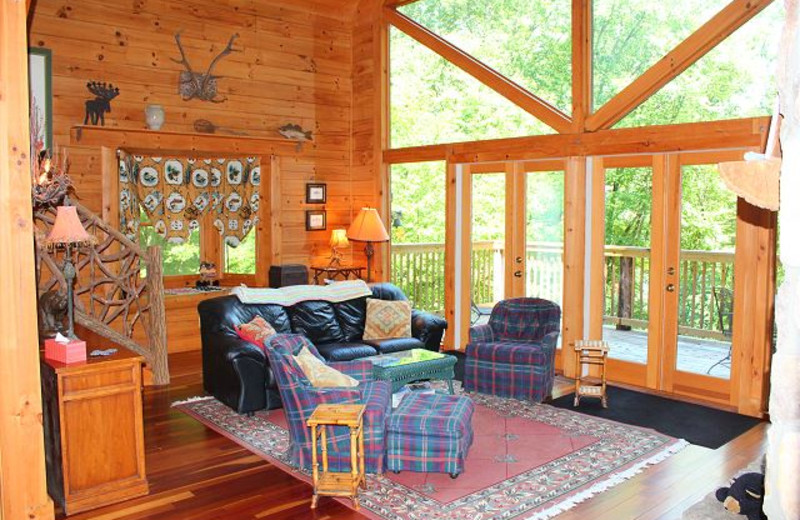 Rental living room at Mountain Lake Rentals.