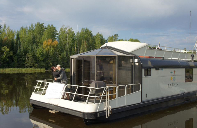 Couple at Ebel's Voyageur Houseboats.