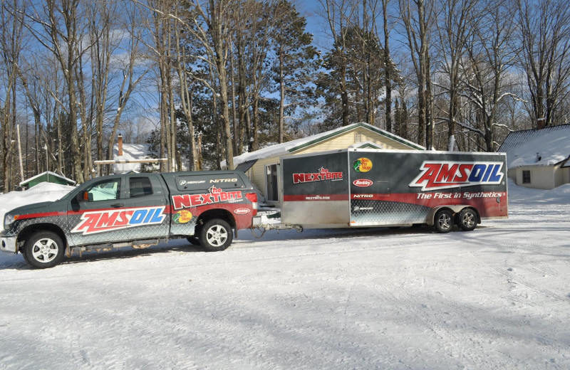 Ice fishing at The Timbers Resort.