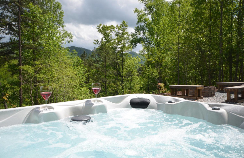 Rental hot tub at Smoky Mountain Cabins.