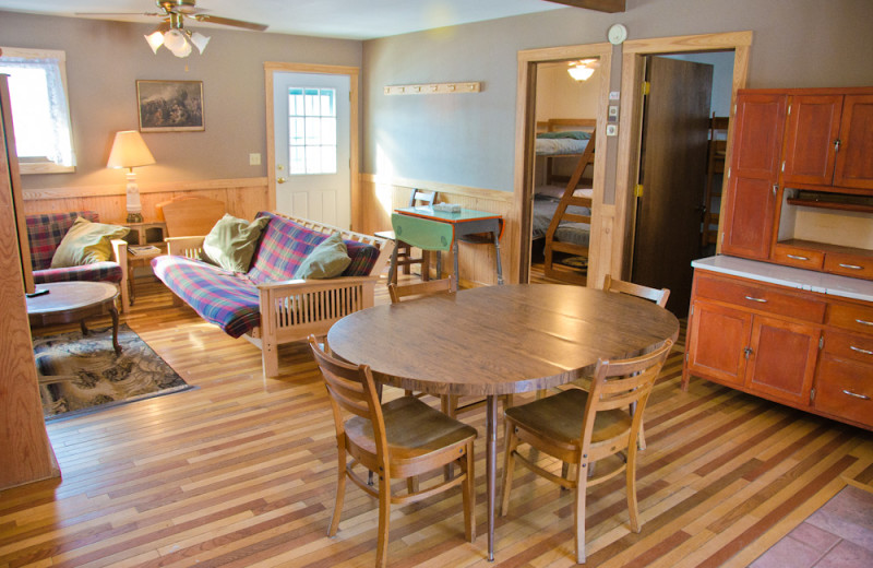 Cabin dining at Tri Lake Timbers Resort.