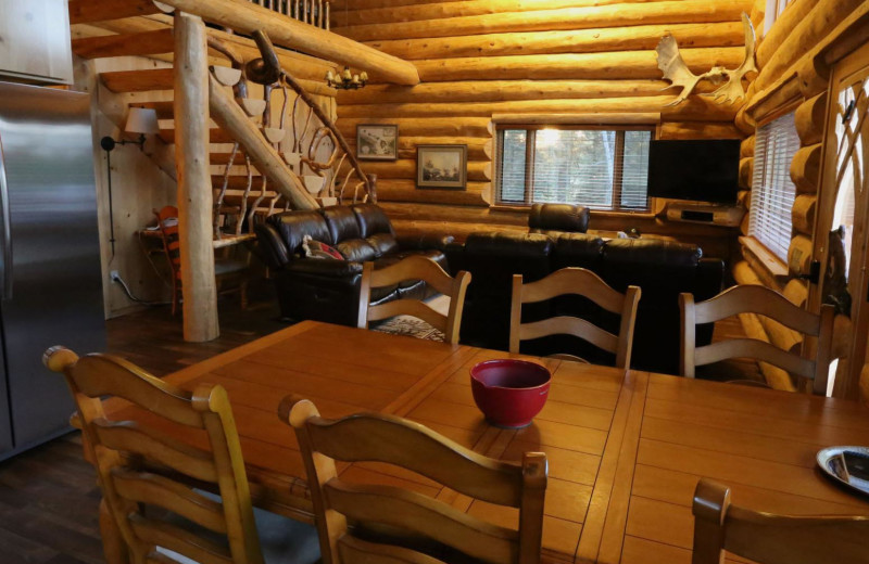 Cabin interior at Bear Paw Adventure.
