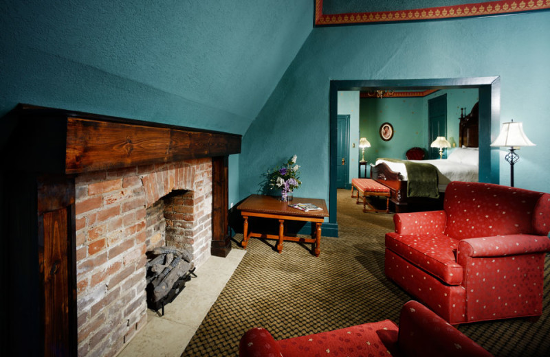 Suite fireplace at The 1886 Crescent Hotel & Spa.