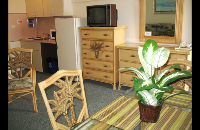 Guest room at Paradise Oceanfront Resort.