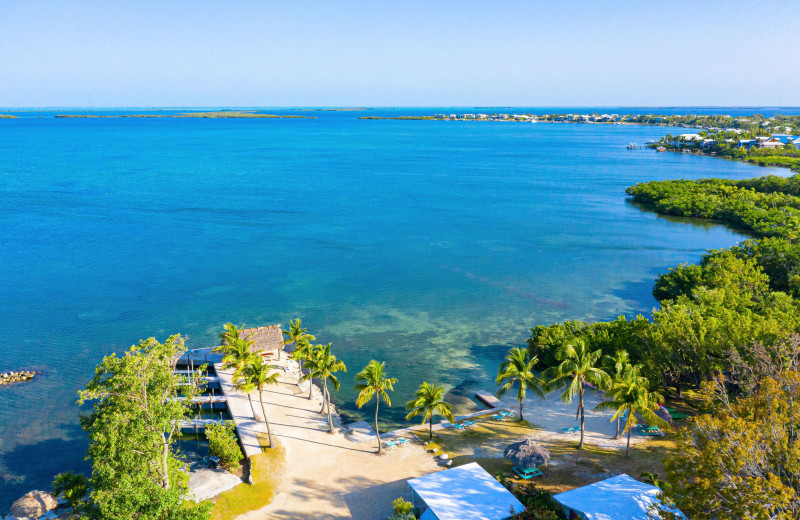 Aerial view of Rock Reef Resort.