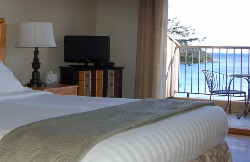 Guest room at Mayne Island Resort and Spa.