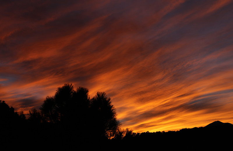 Sunset at Hummingbird Cabins.