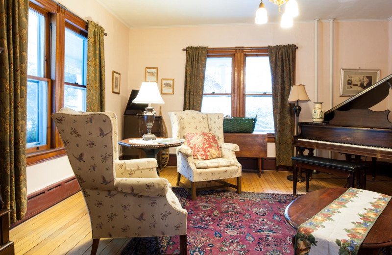 Living room at Keene Valley Lodge.