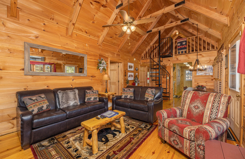 Living room at American Patriot Getaways - Wilderness Adventure.