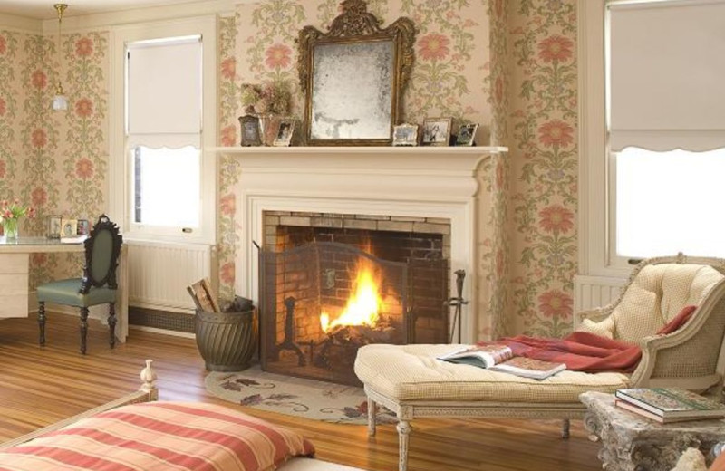 Guest room at Rock Hall Luxe Lodging.