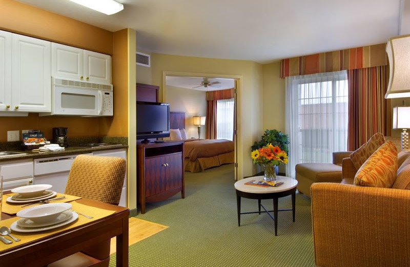 Guest suite at Homewood Suites Portland-Vancouver.