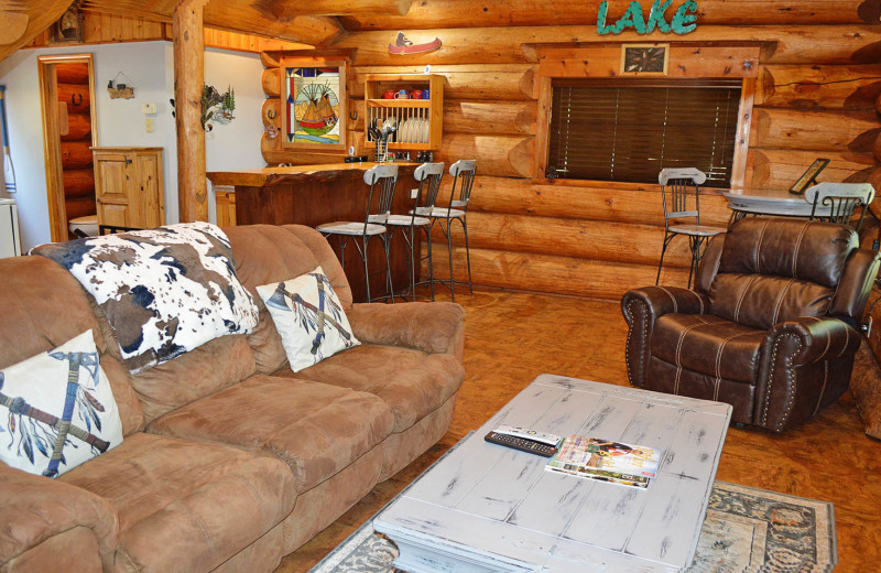 Rental living room at Log Country Cove.