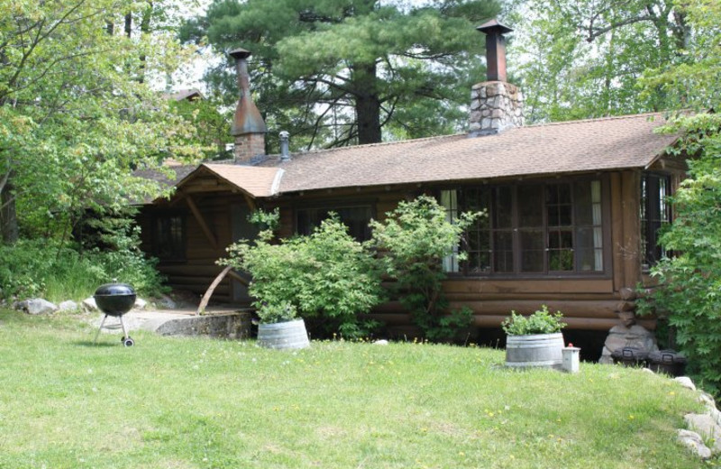 Cabin Exterior at Muskego Point Resort.