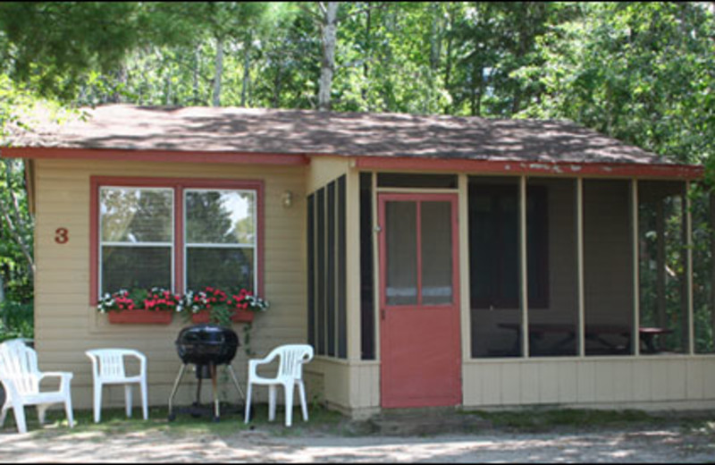 Cabin exterior at Lake Edward Resort.