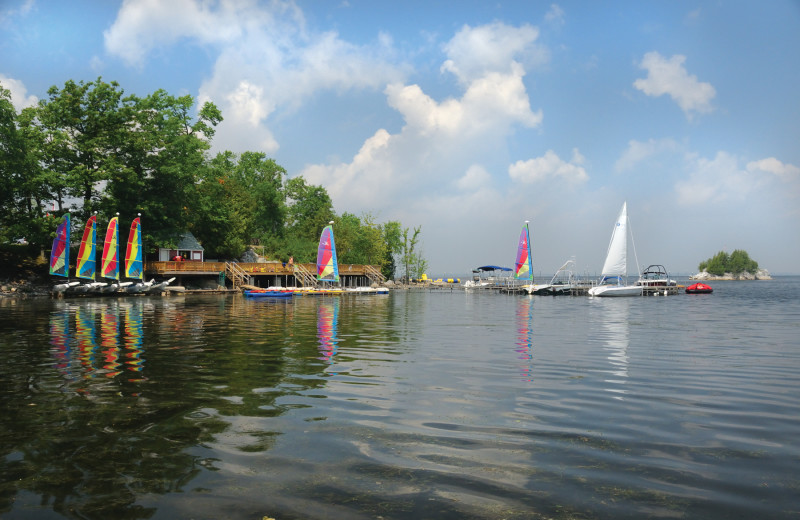 Boats on the lake at Tyler Place Family Resort.