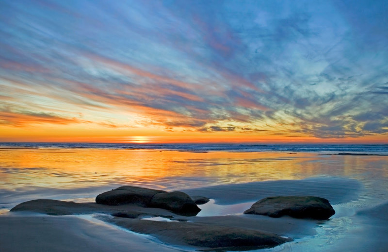 Beach sunset at Old Town Inn.