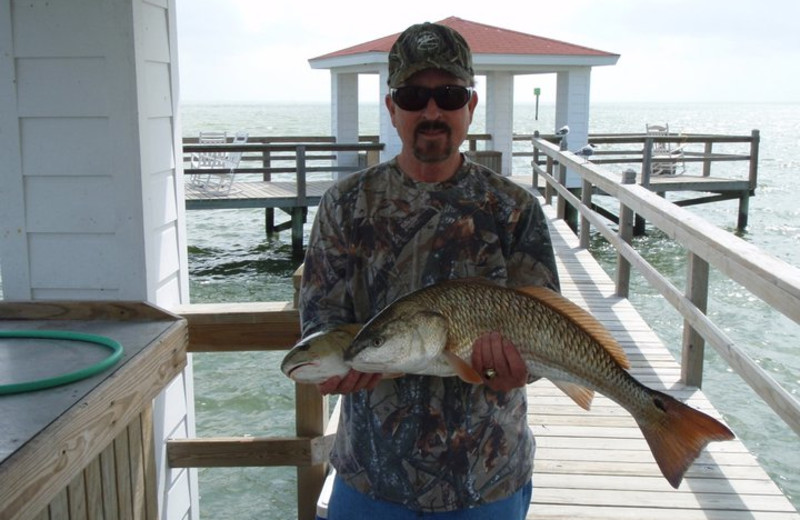 Fishing at The Lighthouse Inn at Aransas Bay.