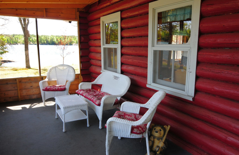 Cabin deck at Whitefish Bay Camp.