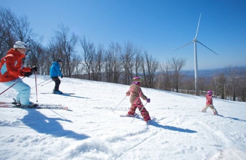 Skiing the slopes at Jiminy Peak Mountain Resort.