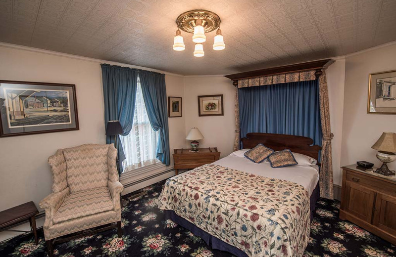 Guest room at Twin Turret Inn.