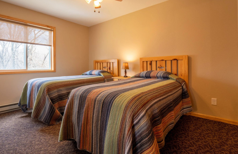 Cabin bedroom at Barky's Resort.