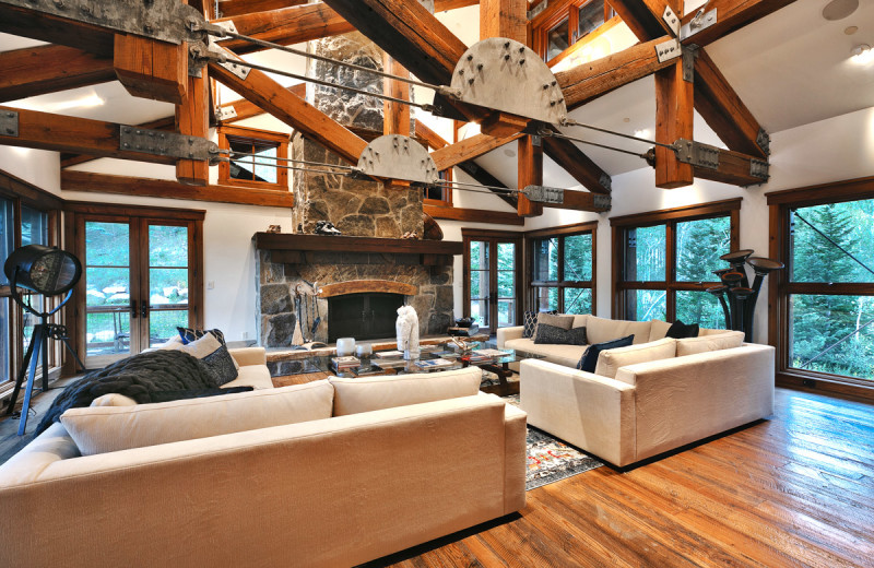 Rental living room at Natural Retreats Park City.