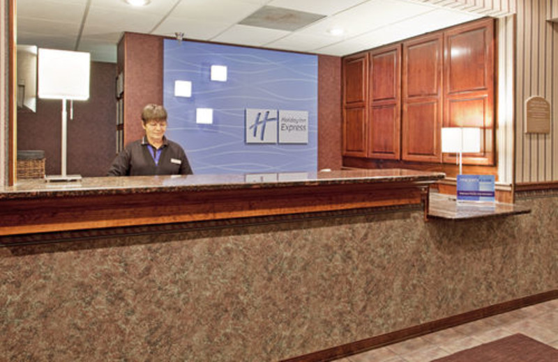 Front desk at Holiday Inn Express Osage Beach.
