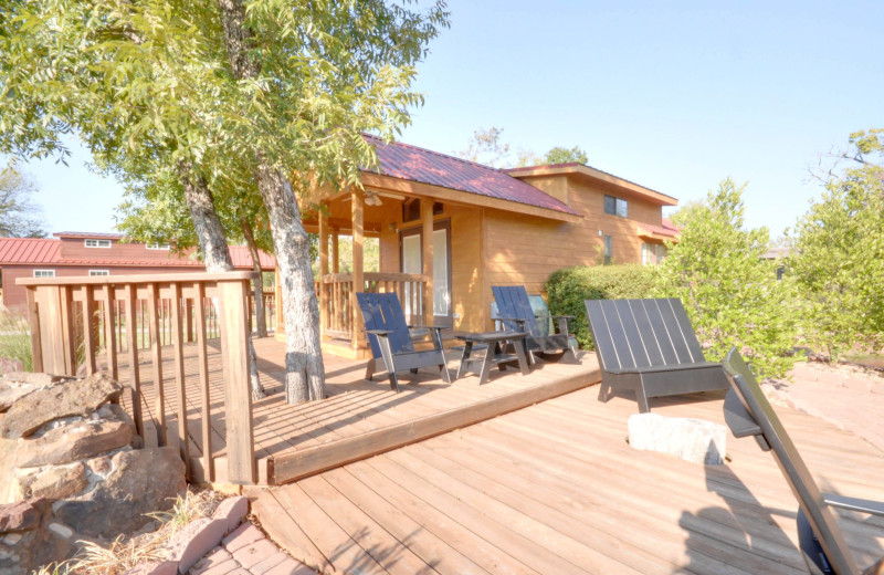 Cottage patio at Mill Creek Ranch Resort.