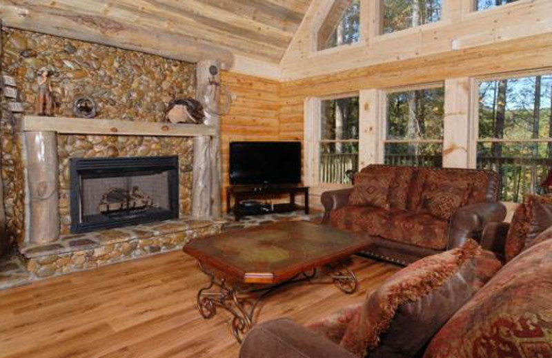 Cabin living room at Cabins For You.