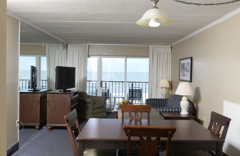 Guest room at Marigot Beach Suites.